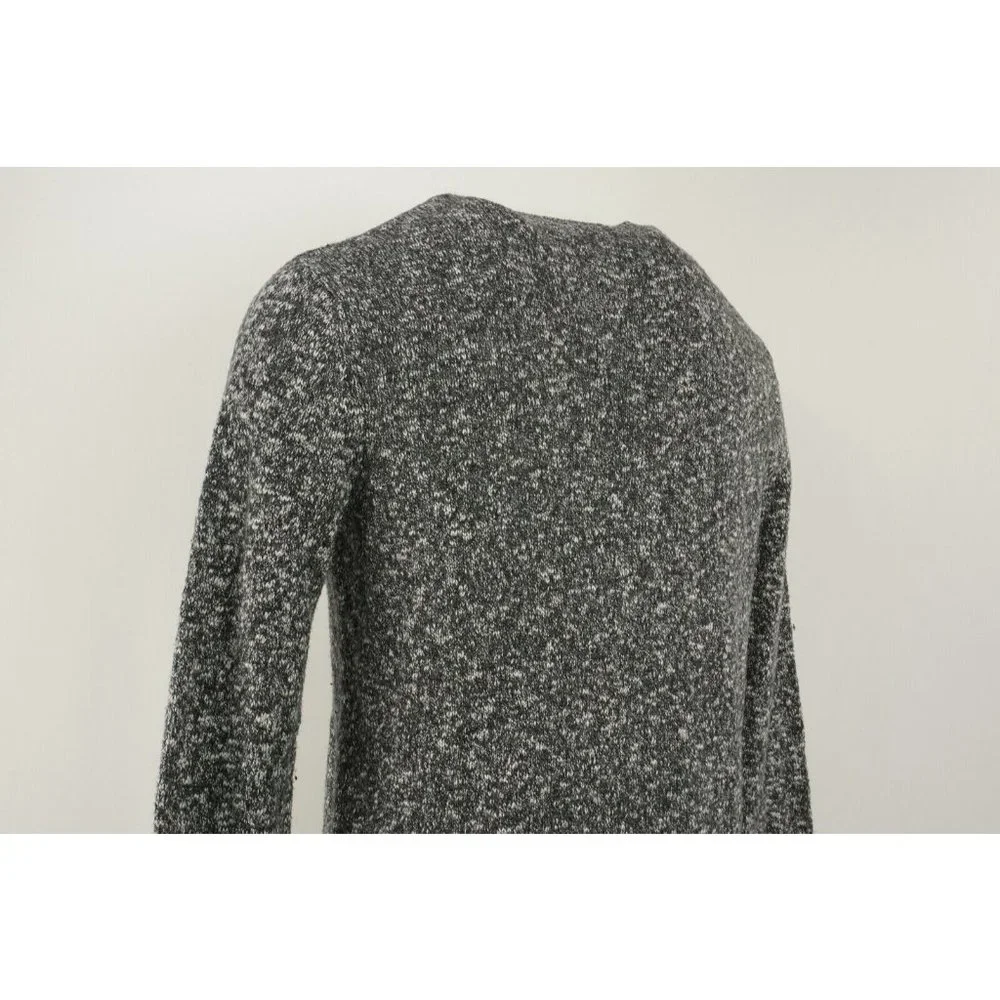 Calibrate Men's Large Gray White Wool Cotton Knit Melange‎ Slub Crewneck Sweater